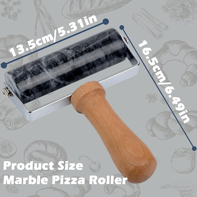 Tianman Rolling Pin Pizza Roller, Marble Roller Non-Stick T-Type, - Image 2