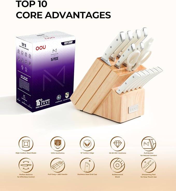 OOU 2026 Master Line 15-Piece German High Carbon Steel Knife Set - Image 3