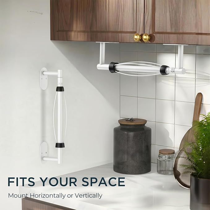 FORIOUS Paper Towel Holder Under Cabinet, One Hand Operable - Image 2