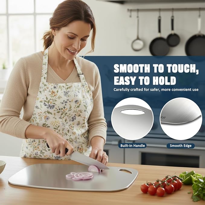 Non-Toxic Cutting Board Set of 3, 304 Stainless Steel Cutting Board Double Sided - Image 7