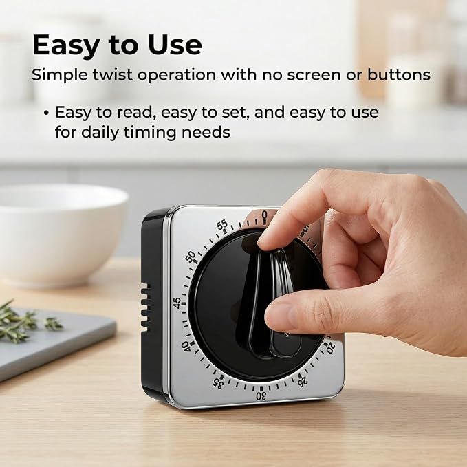 Searon Kitchen Timers for Cooking, Mechanical Wind Up Timer - Image 8