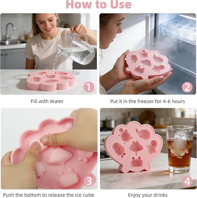 Fu Store Ice Cube Tray Shell Silicone Ice Cube Trays - Image 4