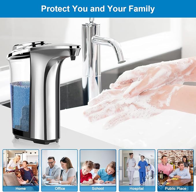 PZOTRUF Automatic Soap Dispenser, Touchless Dish Soap Dispenser 17oz/500ml - Image 7