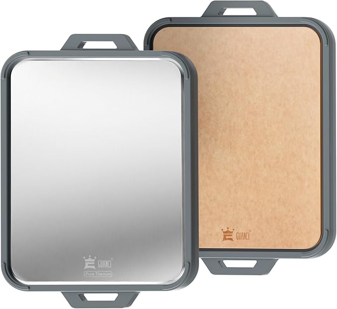 GUANCI Pure Titanium Cutting Board, Double Sided Cutting Board by GUANCI