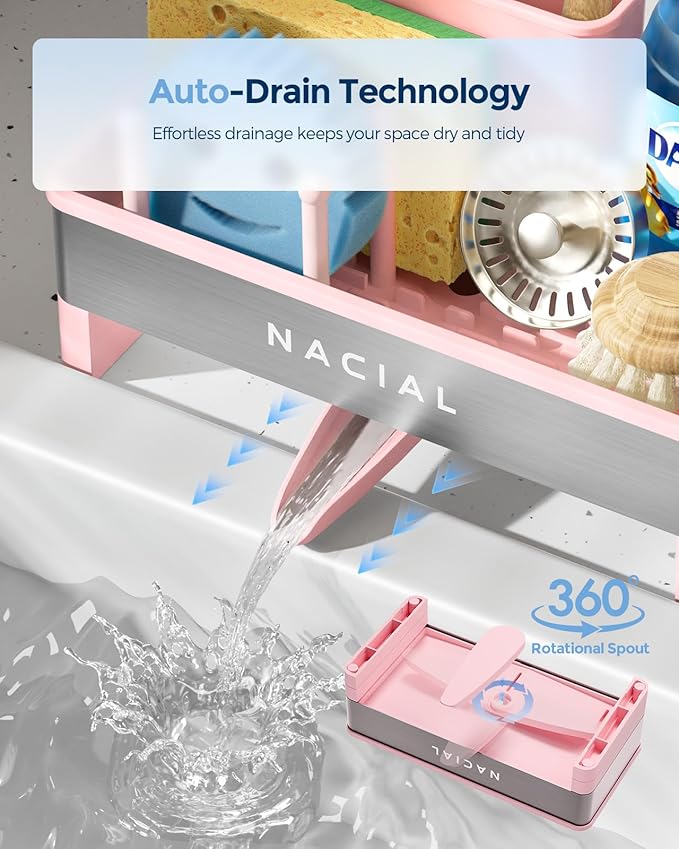 Nacial Sponge Holder for Kitchen Sink, Sink Caddy Organizer - Image 3