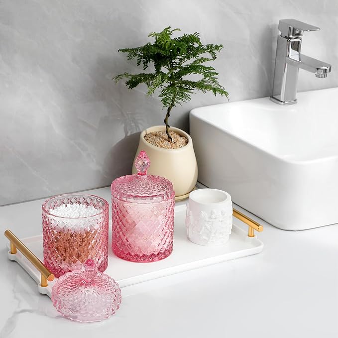 rejomiik Qtip Holder Glass Apothecary Jars - Image 2