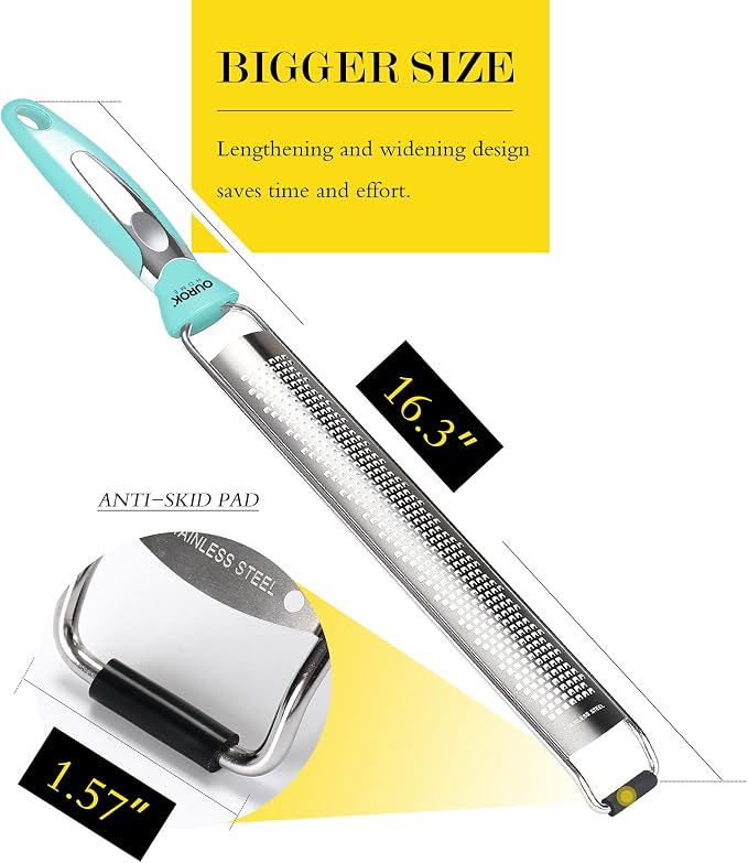Ourokhome Kitchen Lemon Zester, Stainless Steel Hand Held Parmesan Cheese Grater - Image 5