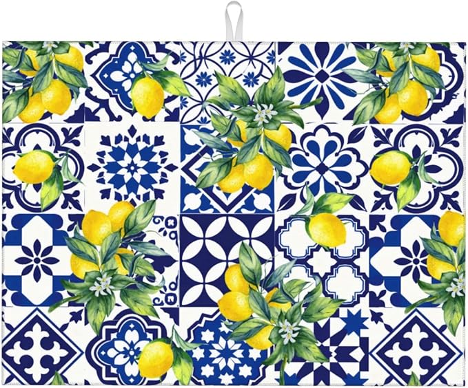 Lemon Mexican Tilt Dish Drying Mat by Unknown
