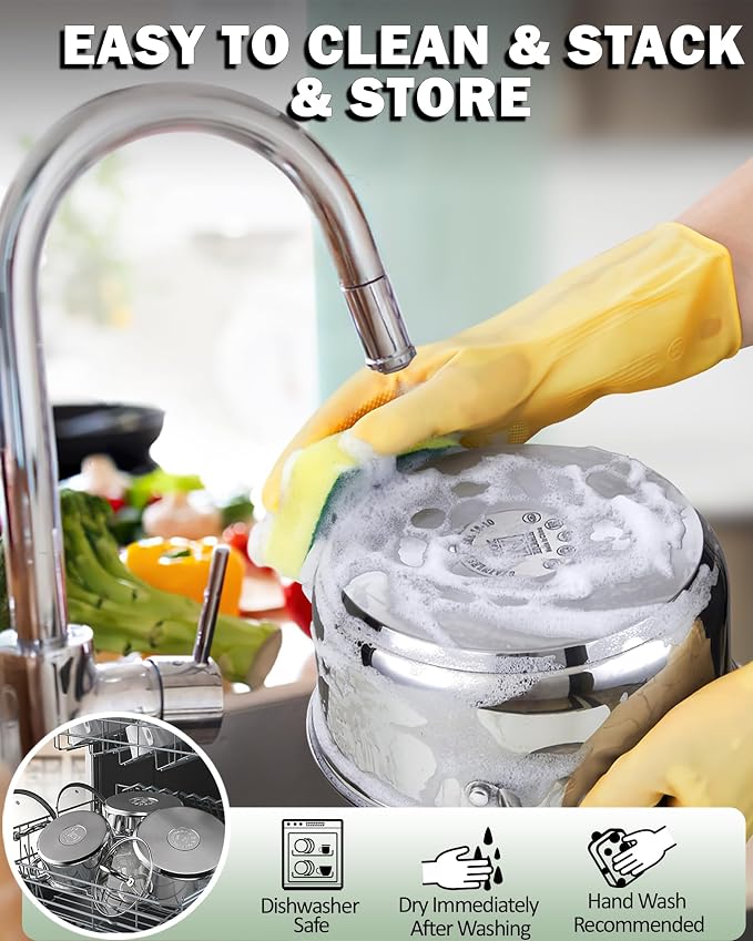 Cook N Home 5.5-Quart Sauce Pot Stainless Steel Stockpot - Image 4