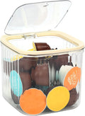 Coffee Pod Holder with Press-Top Lid, Space Saving by MFBJXC