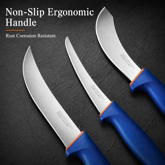 DRAGON RIOT 3 Pcs Butcher Knife Set, Stainless Steel Boning & Carving Knives - Image 4