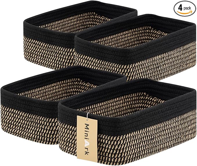 MiniArk Small Storage Baskets for Organizing | Closet Organizer Bins | Shelf by MiniArkStorageBasketsHome