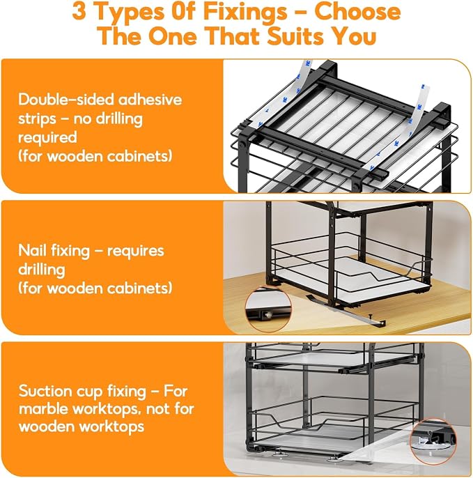 Spice Rack Organizer for Cabinet, 2 Tier Vertical Pull Out Spice Rack – Heavy - Image 5