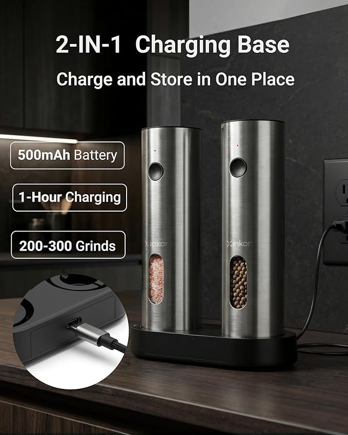 Electric Salt and Pepper Grinder Set - Image 3