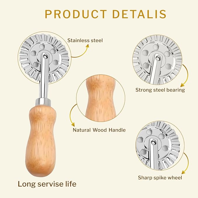 Pastry and Pasta Wheel 1.9 inch – Dough Crimper Ravioli Dumpling Pierogi Cutter - Image 4