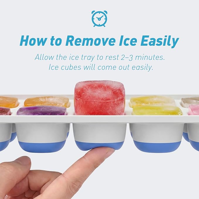 ChefAide Ice Cube Tray with Lid, 4 Packs 56 Cubes Durable Stackable Ice Cube - Image 2