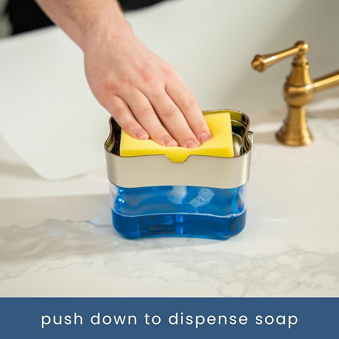 S&T INC. Dish Soap Dispenser and Sponge Holder - Image 2
