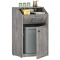 YATINEY Trash Cabinet, Freestanding Trash Can Cabinet, Wooden Recycling by Yatiney