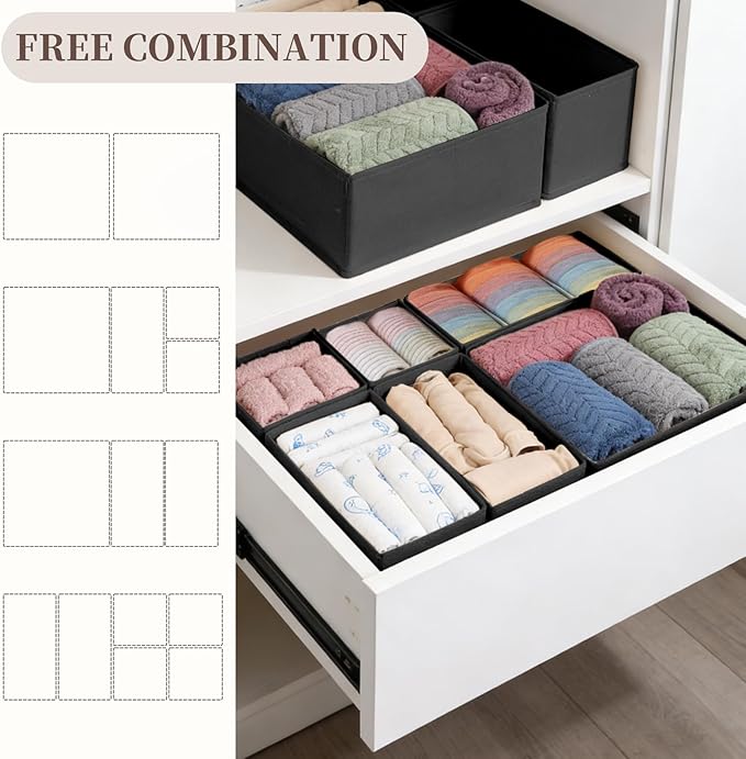Drawer Organizer Clothes, 16 Pack Dresser Organizer Bins, Foldable Closet - Image 4
