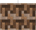 Brown Beige Dish Drying Mat Parquet Pattern Wooden Style Drying Rack Pad by Unknown