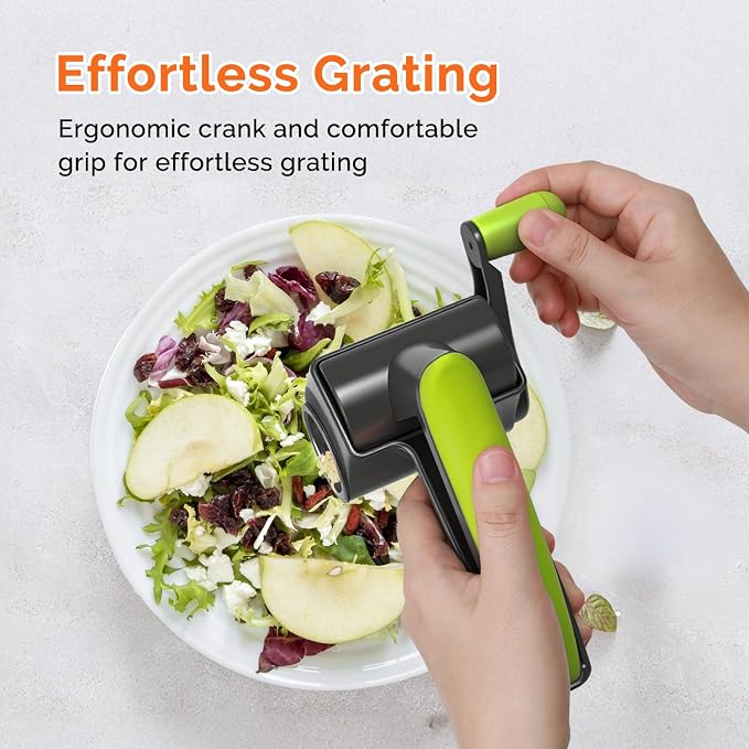 UHIYEE Patented Rotary Parmesan Cheese Grater, Hand Crank Cheese Shredder - Image 4