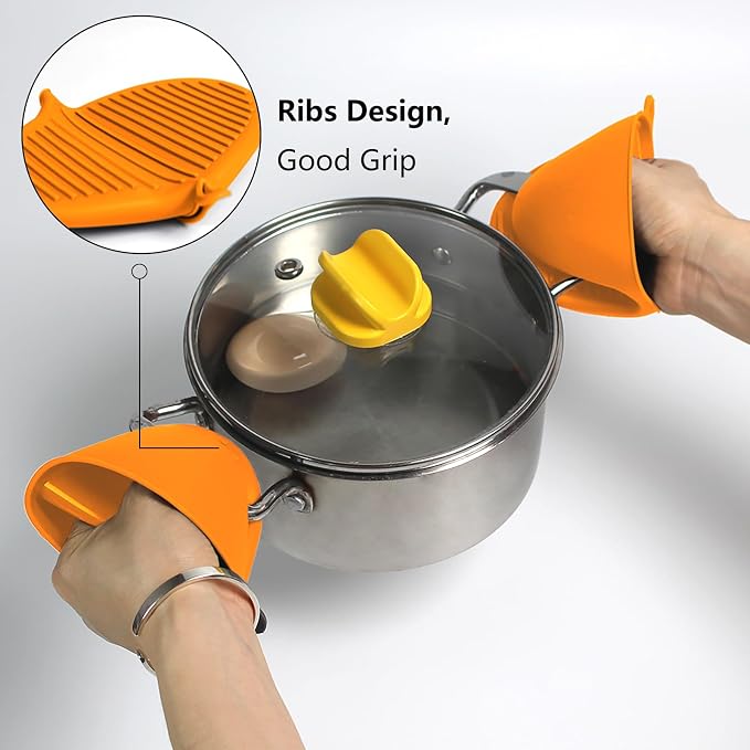 Oven Mitts Silicone Pot Holders Set Heat Resistant - Image 3
