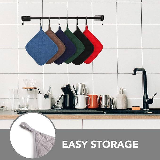 Joyhalo 4 Pack Pot Holders for Kitchen, Cotton Oven Holder - Image 6