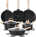 13 Pcs Pots and Pans Set, Nonstick Cookware Sets Black Granite Induction by SODAY