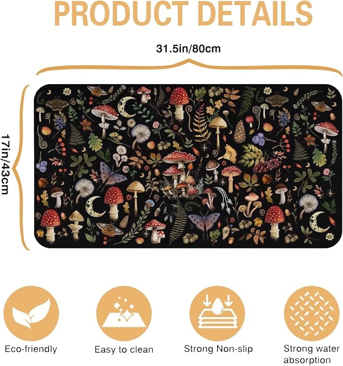 Kitchen Countertop Dish Drying Mat, Super Absorbent Coffee Bar Mat - Image 5