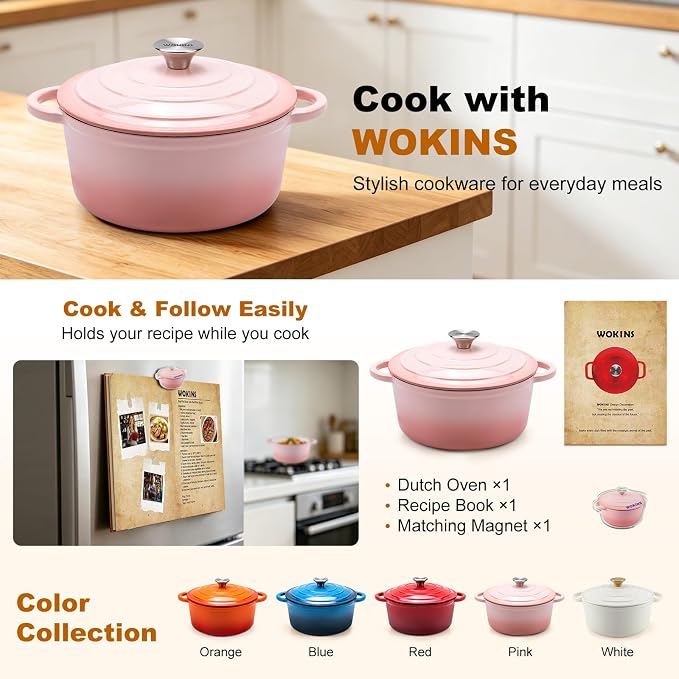 Enameled Cast Iron Dutch Oven - 7QT Pot - Image 2