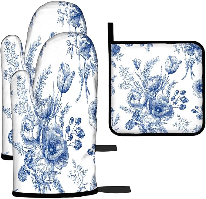 LOKMU Oven Mitts and Pot Holders Set of 3, Kitchen Decor Gifts by LOKMU