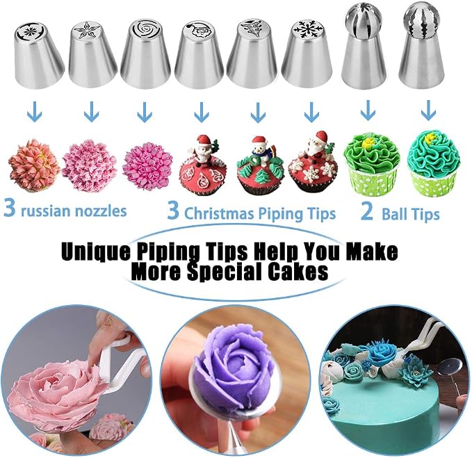 Cake Decorating Kit Cake Decorating Supplies, 66 Icing Piping Nozzles, Cake - Image 4