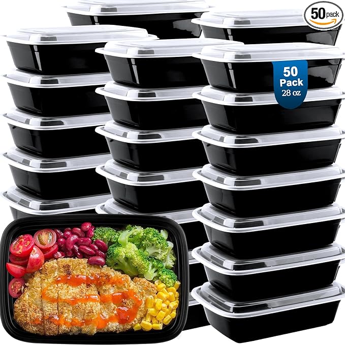 vivigu Meal Prep Containers Reusable 50 Pack - 28 oz Food Containers by VIVIGU