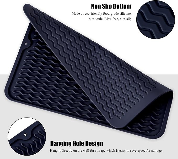 Large 17" x 14" Silicone Dish Drying Mat - Image 3