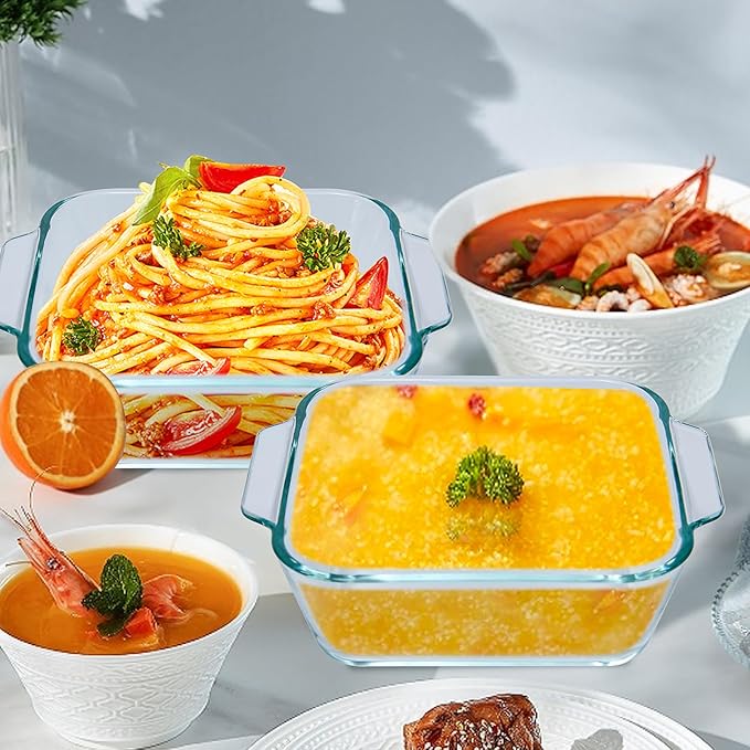 Small Casserole Dishes 4 Pack, 5 Inch Glass Square Baking Dish Individual - Image 6