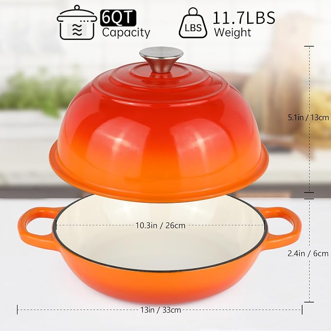 Enameled Cast Iron Bread Oven, Dutch Oven Pot - Image 2