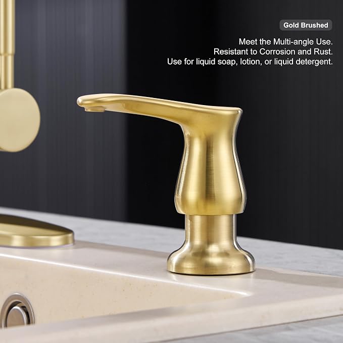 GAGALIFE Kitchen Sink Soap Dispenser Gold, Built in Soap Dispenser - Image 8