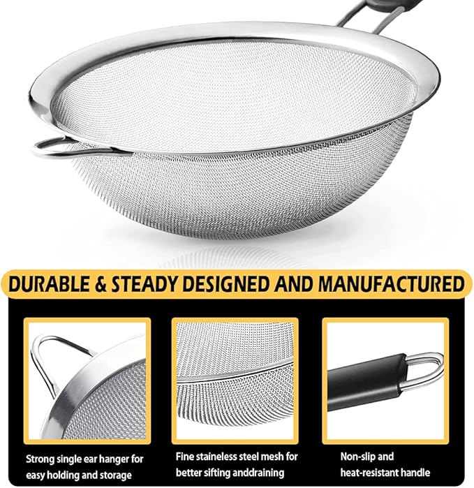 Stainless Steel Fine Mesh Strainers, Wire Sieve - Image 3