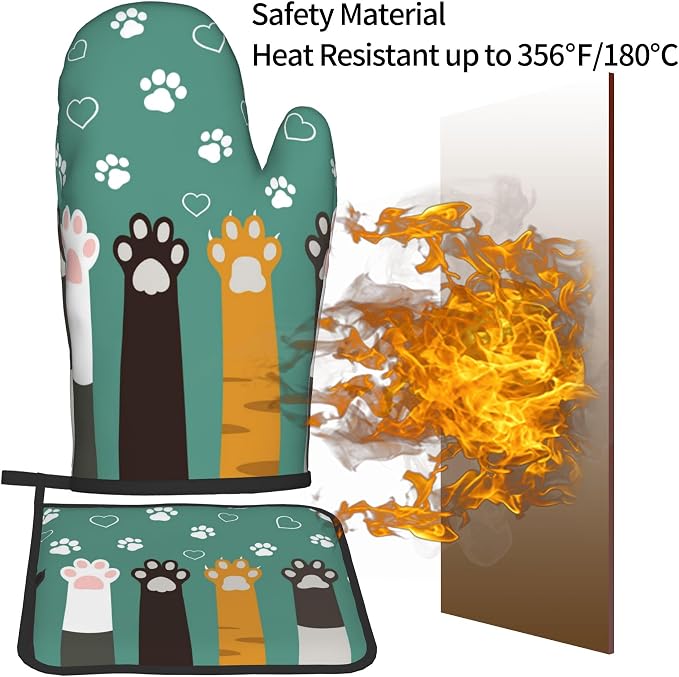 Cat Oven Mitt Potholders Sets - Image 5