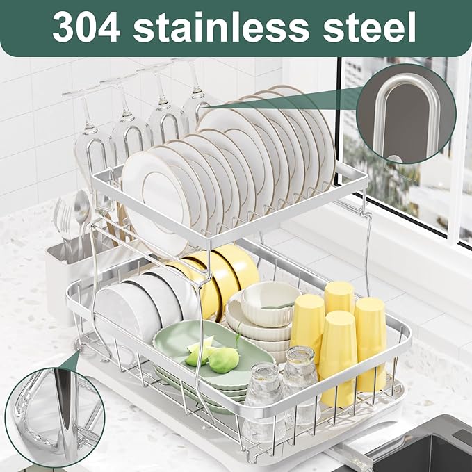 LIYI Dish Drying Rack, Large Dish Rack - Image 2