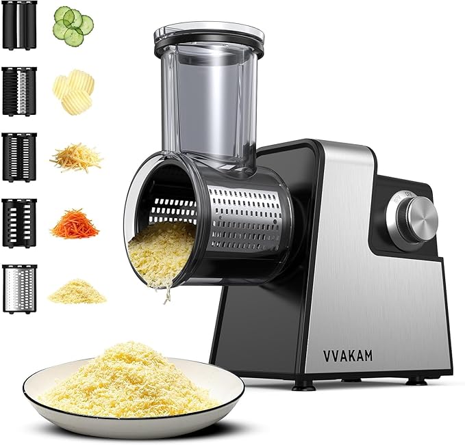 Electric Cheese Grater, 5-In-1 Electric Grater, 300W Salad Maker, Electric by Vvakam