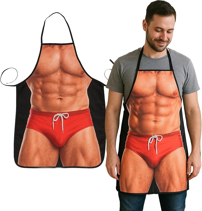 HAKSEN Funny Aprons for Men, Gag Grilling Apron for Men Women Kitchen Cooking - Image 7