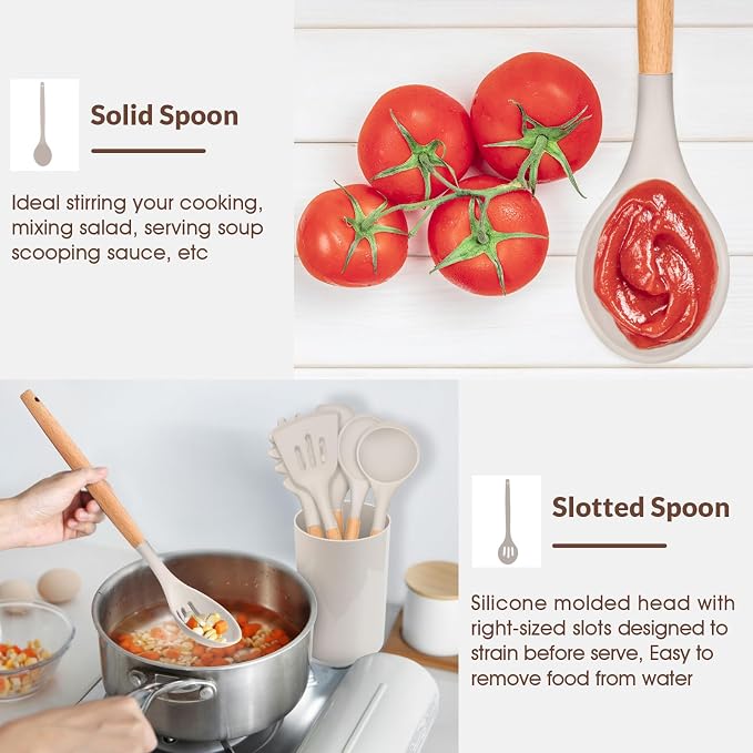 E-far Cooking Utensils Set of 6, Silicone Kitchen Utensils - Image 7
