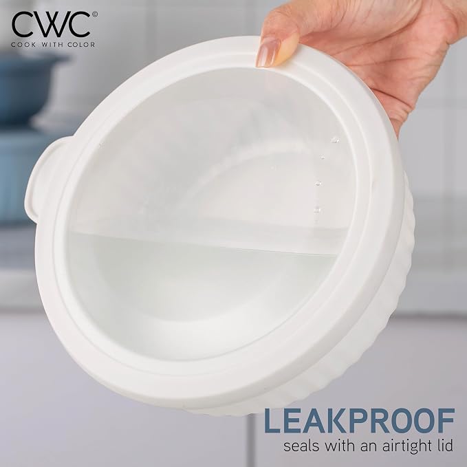 COOK WITH COLOR Prep Bowls with Lids- Wide and Deep Nesting Plastic Small - Image 6