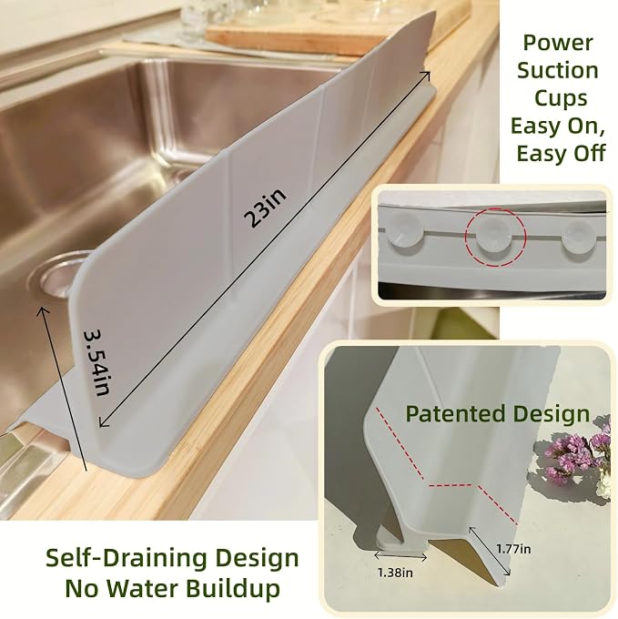 Sink Splash Guard for Kitchen, Splatter Screen & Silicone Water Guard - Image 3