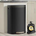 KdbK 13 Gallon Trash Can with Lid, 50L Fingerprint Proof Stainless Steel by trashcan