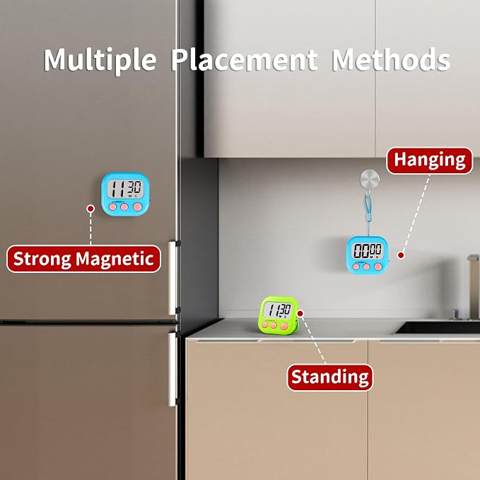 Timer for Kids Teachers Digital Kitchen Timers for Cooking Large Magnetic - Image 6
