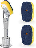 Dish Brush with Soap Dispenser Storage Set with 2 PCS Sponge Refills & Holder by RIMAY