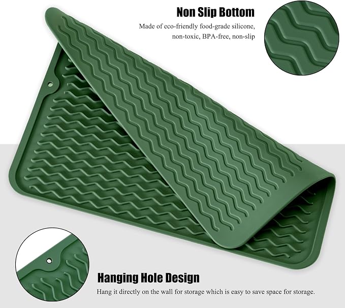 Large 14" x 11" Silicone Dish Drying Mat - Image 3
