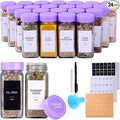 24 Glass Spice Jars with Labels, Spice Jar Set, 4oz Spice Containers, Seasoning by Unknown